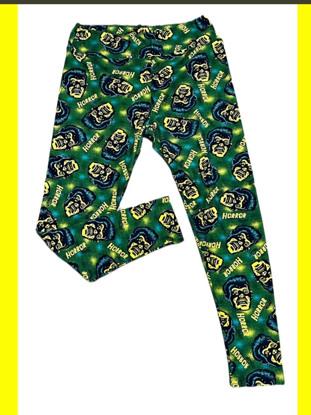 LuLaRoe Green Horror Monster Print Leggings